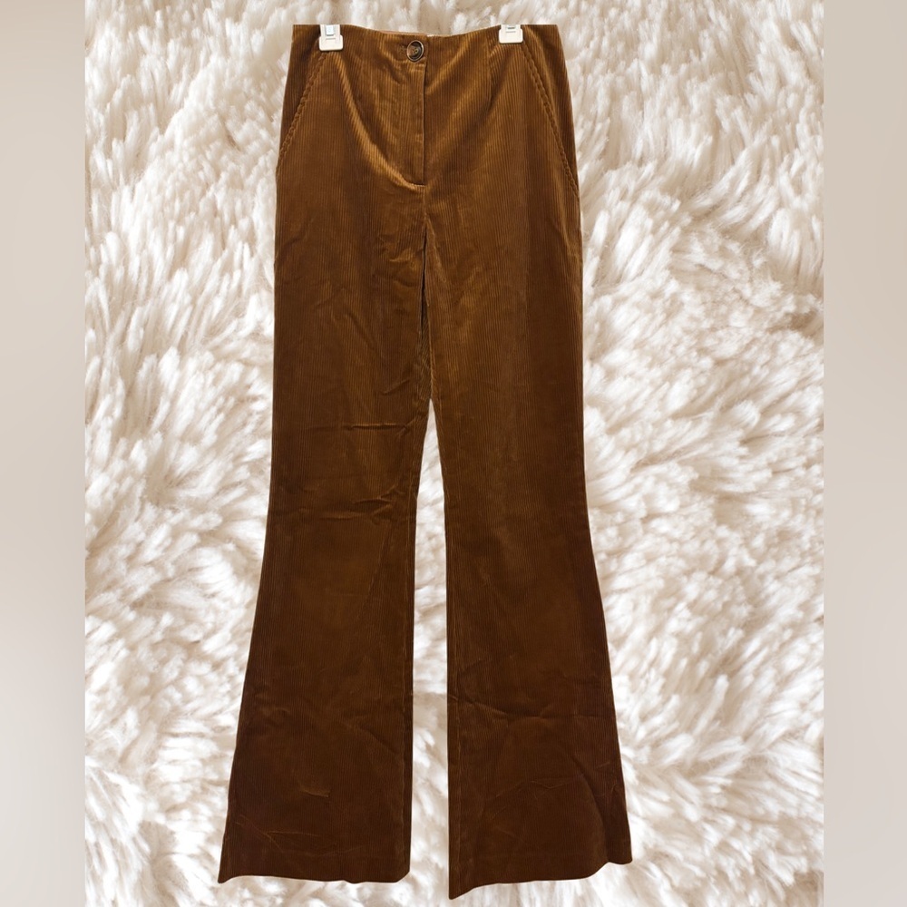 Women's Corduroy Boot Cut Pants - Brown - Picture 2 of 8